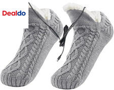 Electric Heated Socks Slippers USB Thermal Fleece Foot Warmer for Men Women