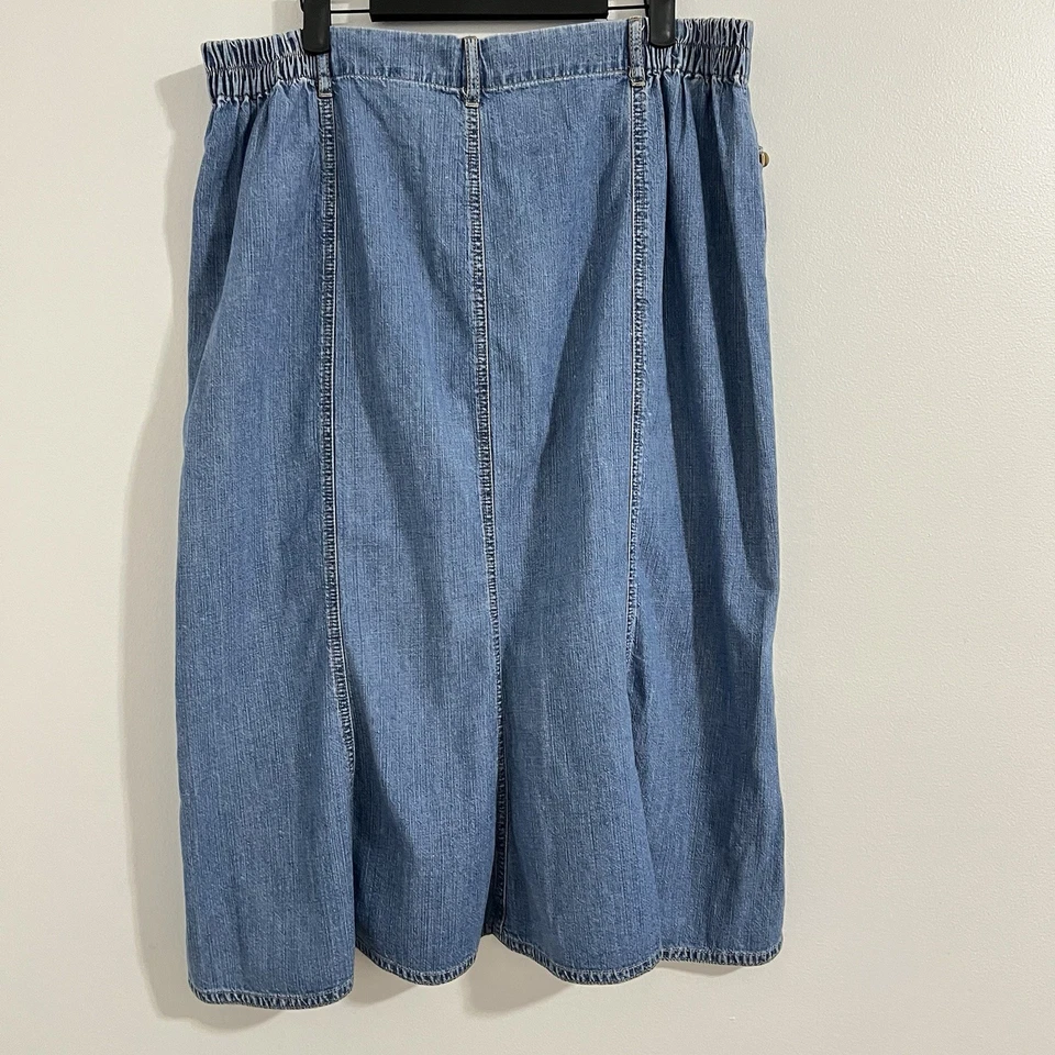 Falda Jean Kate Hill Midi Denim Talla 14 W Y2K Años 90 Grunge Línea A Modesta Retro Foto 3 de 4