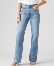 Levi's Women's Ribcage Wide Leg Denim Jeans Light Wash Blue Size 26x32 NWT