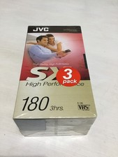 JVC SX High Performance VHS Video Cassette Tape E-180 180min 3hrs Blank Sealed