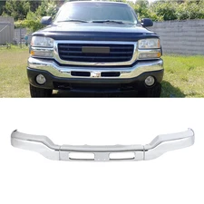 Front Bumper Face Bar For 2003-2006 GMC Sierra 1500 Sierra 3500 Chrome Steel New