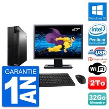 PC Lenovo M83 SFF Ecran 27" Intel G3220 RAM 32Go Disque Dur 2To Windows 10 Wifi