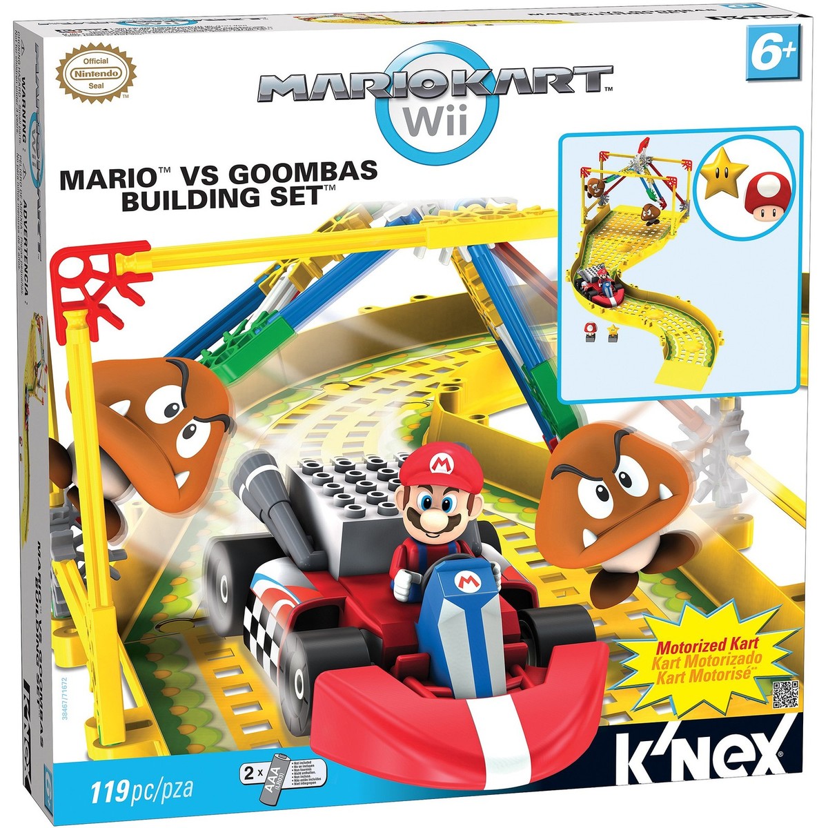 K'nex Mario vs Goombas Wii Motorized kart Building Set, Knex