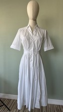 Archival GUCCI 2007 Frida Giannini Pleated Cotton Poplin Shirtdress White Sz 40