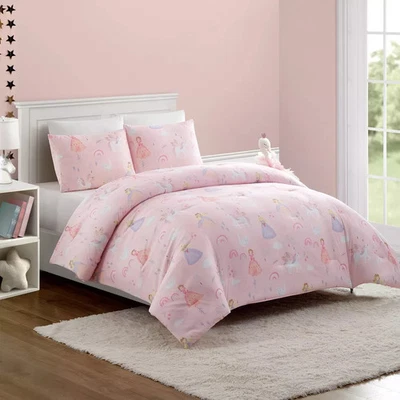 Urban Playground Full/Queen 3pc Fairytale Princess Kids' Comforter Set: Pink