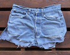Levi s Light Wash Distressed Denim Cutoff Shorts Size 8-10 30 Waist