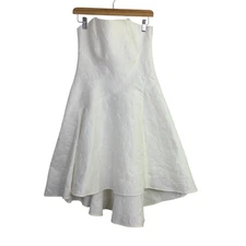 Halston Heritage Womens Strapless A-Line Cocktail Dress White Ivory Size 8 NWT