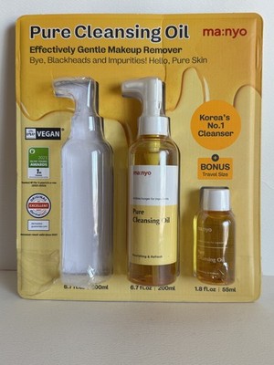 Ma:nyo Pure Korean Facial Cleansing Oil, 1x6.7 fl oz Bottle, 1x1.8 fl oz New!!