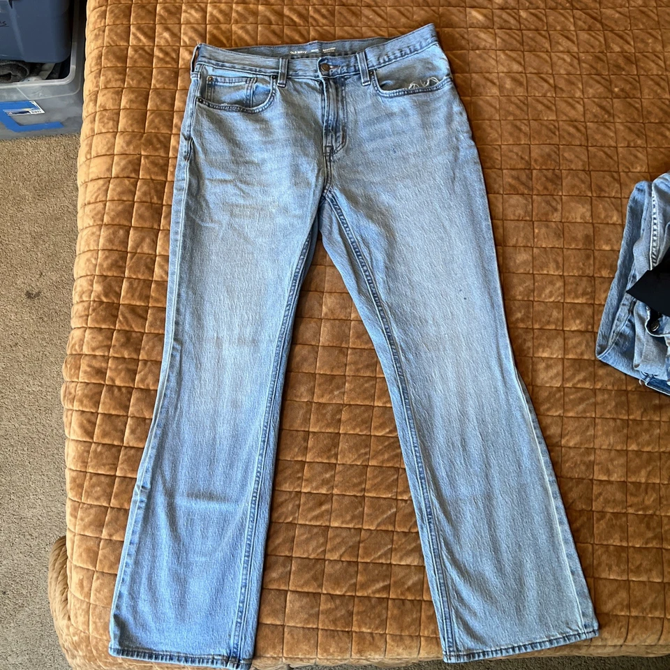 Lote de cuatro pantalones para hombre Old Navy 36 X 32 pierna recta calce suelto negro Foto 2 de 4