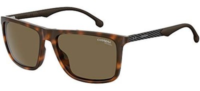 8032/S-57 CARRERA PLASTIC UNISEX RECTANGLE SUNGLASSES LIGHT HAVANA TORTOISE