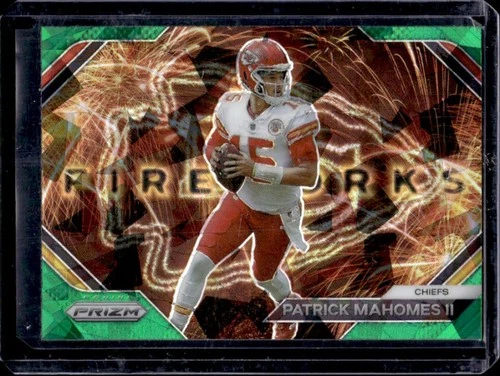 2023 Panini Prizm Patrick Mahomes II Fireworks Prizm Green Ice #F-2 Chiefs
