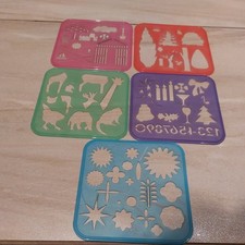 5 x TUPPERWARE Schablone ~ Tiere ~ Fahrzeuge ~ Zahlen ~ Formen ~ Buchstaben ~