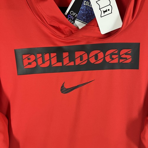 Nike Bulldogs Hoodie Mens Large Red Dri-FIT University Pullover DF ZMFJ9212 FA24 - Picture 3 of 13