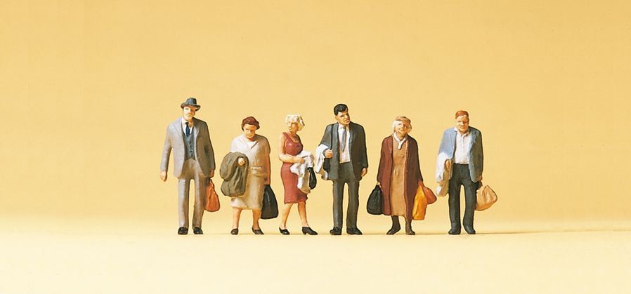 Passengers (6) Figure Set Painted Preiser 75027
