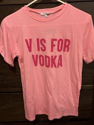 fashion nova  V Is For Vodka  Short Sleeve Shirt Pink Size XS * New With Tag