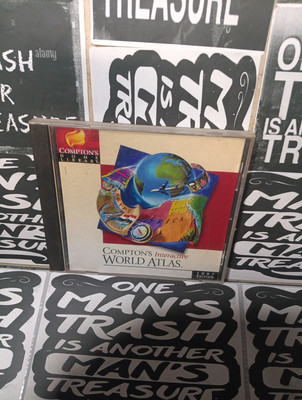 Vintage Comptons Interactive World Atlas PC CD-ROM 1997 Edition Software -