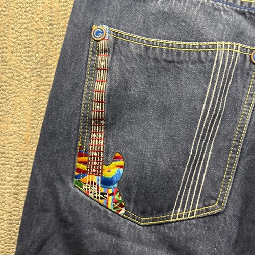 Vintage Y2K Coogi Jorts Sz 36 Guitars Colorful Soutpole Jnco Baggy Hip Hop - Picture 6 of 21