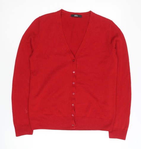 Marks and Spencer Damen Strickjacke rot Größe 10, V-Ausschnitt