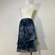 90s Y2K Floral Fairycore Whimsigoth Witchy Ruffle Hem Skirt 32-37 Inch Waist