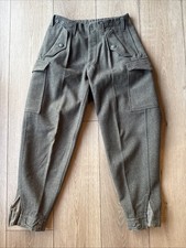Vintage Military Pants Mens Swedish WOOL military trousers green Fit Like 30x32