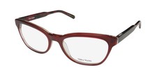 NEW VERA WANG V345 EYEGLASSES 52-18-132 RED CAT EYE PLASTIC RY WOMENS FULL-RIM