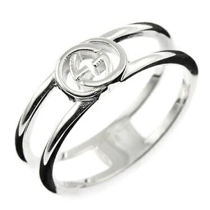 Gucci Bague Logo Argent Unisexe US5.25 Bijoux Occasion, Style Élégant
