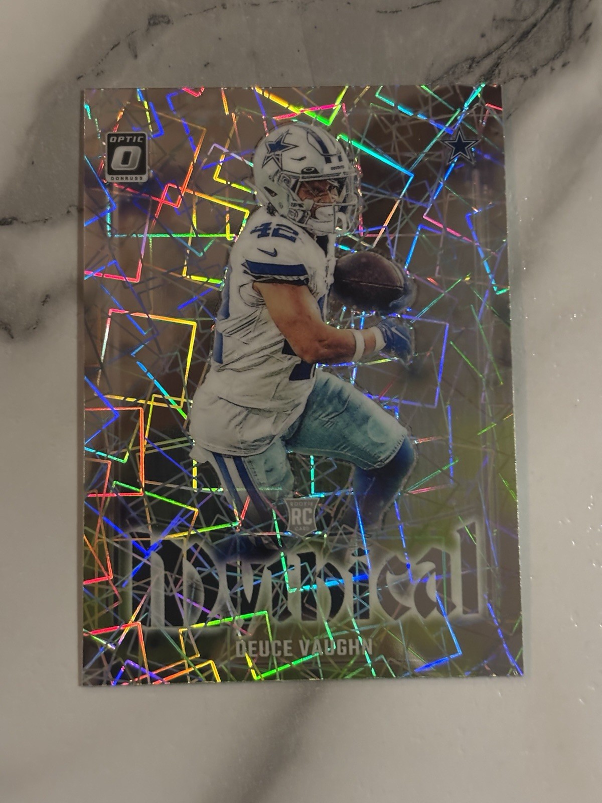 2023 Panini Donruss Optic Deuce Vaughn Mythical Prizm SSP RC, Case Hit, Cowboys 