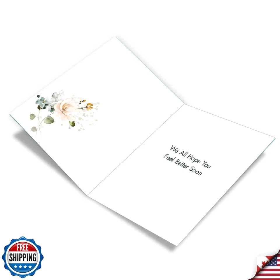 NobleWorks Jumbo Get Well Paper Card From Us 8.5 x 11 Inch with Envelope (1 P - Image 3 of 4