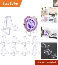 Versatile 10 Pack Clear Acrylic Easel Stands Ideal for Coins and Art Displays
