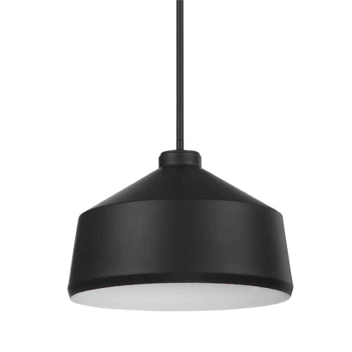 Uttermost Holgate 1-Light Farmhouse Steel Pendant in Matte Black - Picture 3 of 8