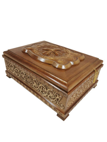 Reliquary Box Orthodox Christian Carved Wooden Handcarved 13.77" Color Brown - Picture 2 of 4