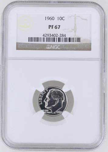 1960 Proof Roosevelt Silver Dime 10C NGC PF67