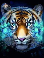 Bead Embroidery Kit Tiger DIY Craft Kit stamped Embroidery Bead sl-3440