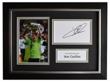 Iker Casillas Signed A4 Framed Autograph Photo Display Real Madrid AFTAL & COA