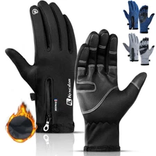 Winter Warm Zipper Gloves Touchscreen Waterproof Windproof Non-Slip Grips Gloves