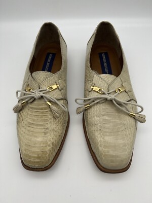 GIORGIO BRUTINI Genuine Snake Skin Oxfords Cream Beige Color  display picture 2