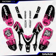Pink Savage Camo Racing Graphics kit fits Polaris Outlaw 50 ATV Decals 07-14