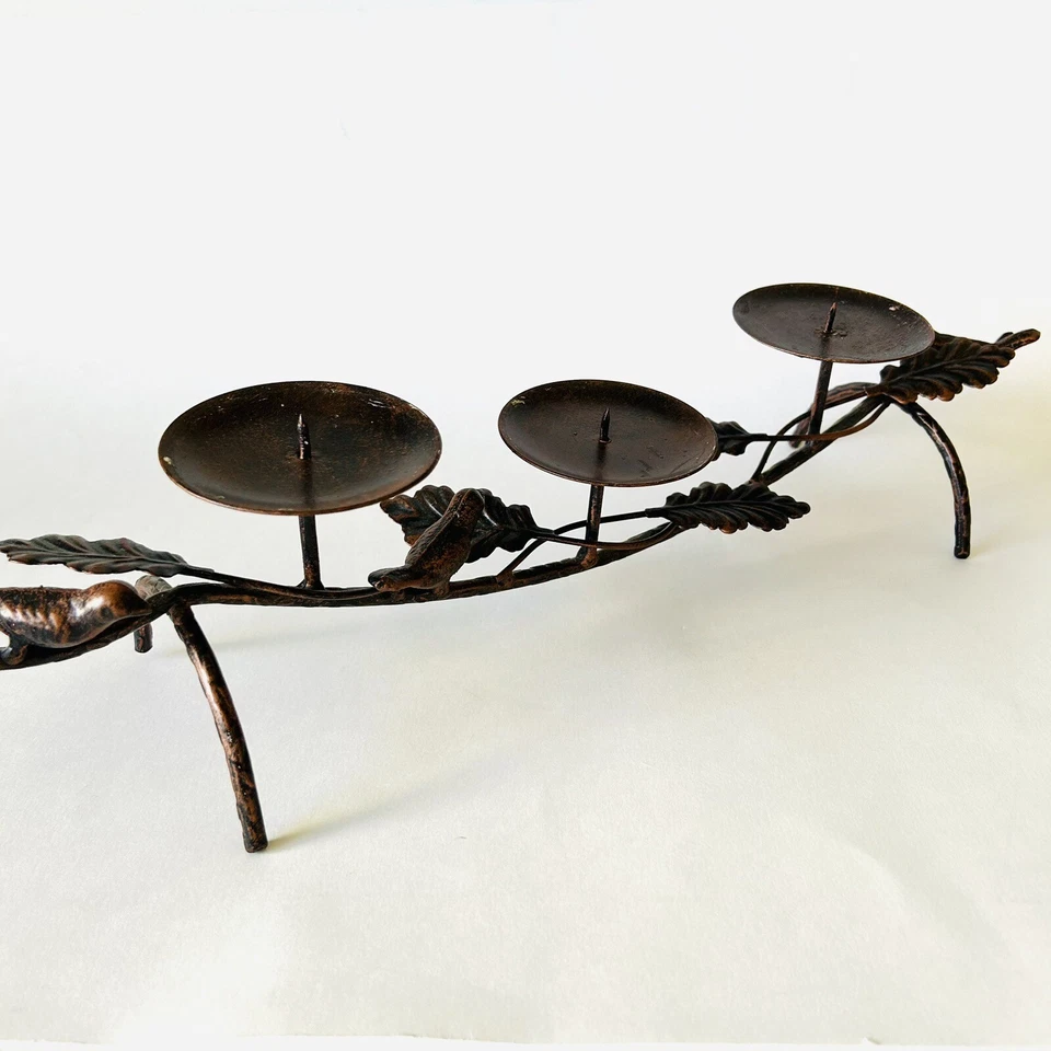 "Centro de mesa de metal de 18"" para decoración de pájaros hojas de rama color bronce" Foto 2 de 4