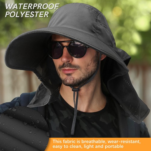 Cappello Sole Pesca con Collo - UPF 50+ Protezione UV per Attività All'aperto - Foto 113 di 155