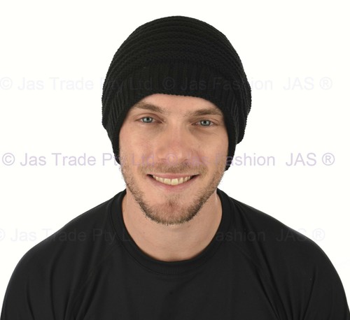 Unisex Men Women Winter Stretch Stretchy Ribbed Striped Slouchy Beanie Hat RASTA - Picture 9 of 16