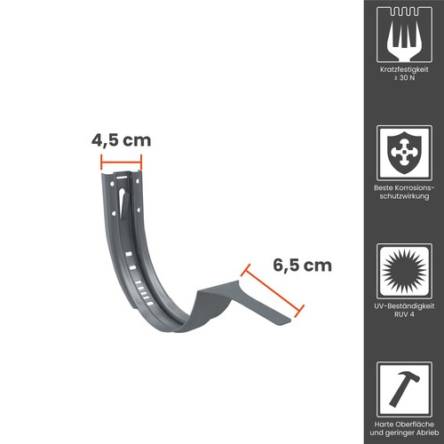 ZAMBELLI Zink Stirnbretthalter, Dachrinne halbrund - Bild 17 von 35