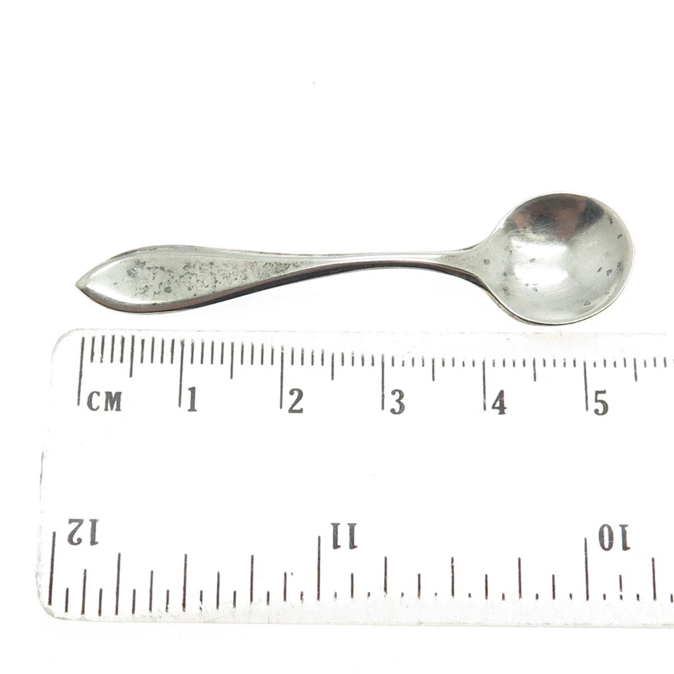 Cuchara de sal y especias John Winthrop 1911 antigua de plata esterlina 925 internacional Foto 3 de 4