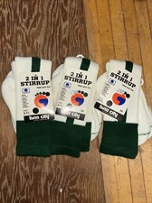Lot Of 4 Adult Vintage Baseball Stirrup Socks Green/White USA MADE size 6-7.5 R6