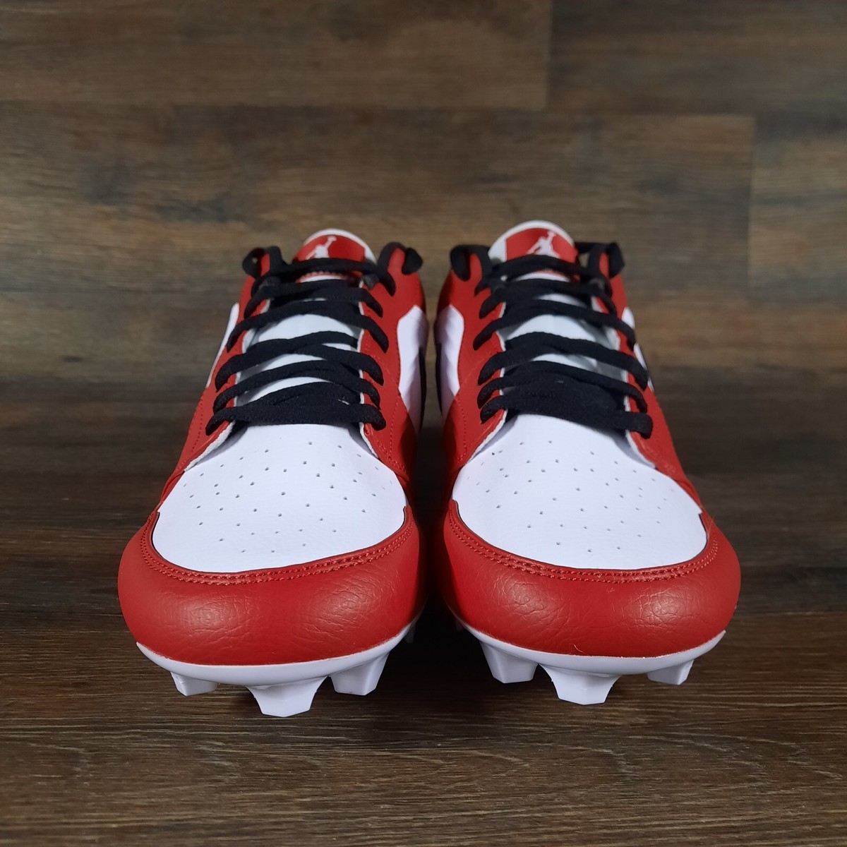Nike Air Jordan 1 Low TD Football Cleats Chicago White Red Black Shoe Size 10 Nike Air Jordan 1 Mid TD Football Cleats Chicago White Red  main image 2