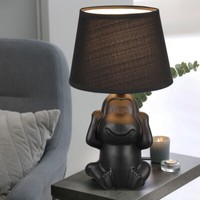 Nachttischlampe Tischlampe Beistelllampe Affe Tischlampe Keramik Textil Schwarz