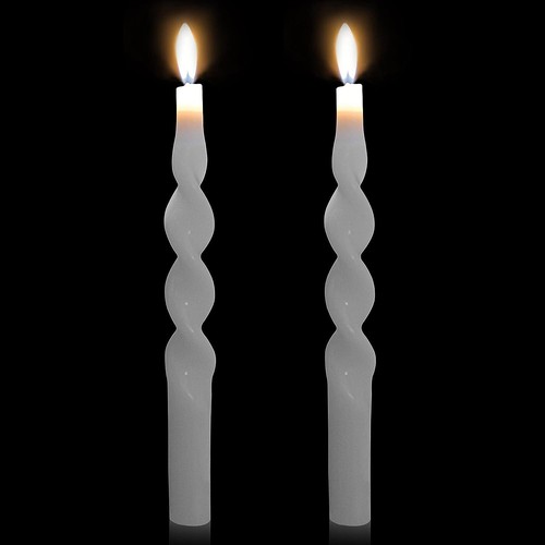 Taper Dinner Candles Sticks Dripless Unscented Spiral Candle Candlesticks Decor - Picture 9 of 38