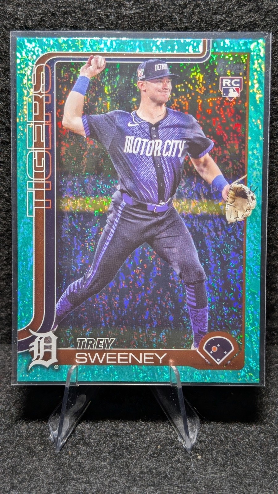 2025 Topps Series 1 Aqua Holo Foil Trey Sweeney Detroit Tigers 67 RC
