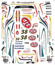  38 Porsche GT-1 STP Champion 1998 1/64th HO Scale Slot Car Waterslide Decals