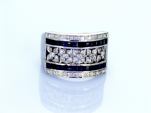 LeVian 18K White Gold, Natural Diamond & Sapphire Ring Size 6.5 MSRP $4,550 - 第 12/12 張圖片