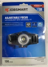 Jobsmart 130 Lumen Adjustable Focus LED Headlight 425 ft Beam Length